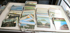 500 Vintage POSTCARDS LOT Divided Back White Boarder Linen Chrome Sleeved B picture