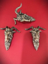 Set of 3 of Bronze Rams Head Furniture Ornaments picture