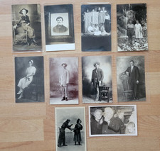 Men Women Lot of 10 Interesting Vintage Antique Real Photo Postcards RPPC picture