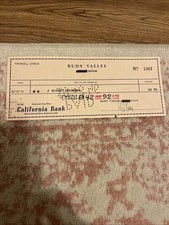 RUDY VALLEE 1946 SIGNED Singer Autograph Auto Check picture