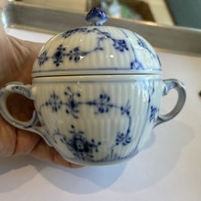 Vintage 1949 Royal Copenhagen Blue Fluted Covered Sugar picture