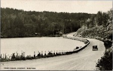 Trans-Canada Highway Manitoba Vintage RPPC Postcard Conoco Tour Aide Car picture