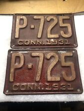1931 Connecticut License Plates P 725 Pair picture