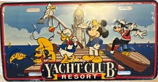 1990s Disney Yacht Club Resort Mickey Donald Goofy Pluto Souvenir License Plate picture