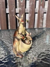 Vintage 1950s Japan Kangaroo & Joey Salt Pepper Shakers Nesting Ceramic picture