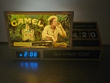 Vintage 1981 Camel Cigarettes Lighted Digital Clock Register Sign Works picture