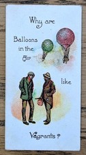 1902 Wills Conundrums Cigarette Card #25 Balloons & Vagrants ( 50 Series) picture