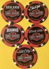 2019 Harley Davidson 79th Sturgis Black Hills Rally 5 poker chip set picture