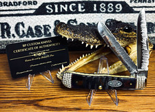 1 of 1 Case XX ROYAL PURPLE, GATOR, JIG, BP CUSTOM WITH RAINFALL BLADES picture