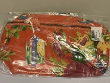 April Cornell Laminated Pencil Case Large Orange Floral Print New picture