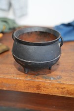 Antique Cast Iron Cauldron Tri Foot Witches Brew Vintage Halloween picture