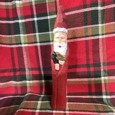 Handmade Wooden Painted Santa Claus 8” picture