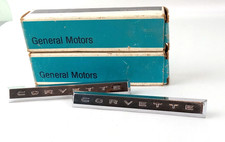 PAIR NOS OEM Genuine GM  3779671 1961 Chevrolet Corvette C1 Chrome Emblem Badge picture