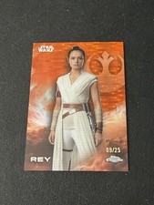 2025 Topps Chrome Star Wars Rey #155 Orange Pulsar Delight Refractor 9/25 picture