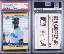 1991 Play Ball USA National Promo 91-1 Ken Griffey Jr Rare PSA 7 picture