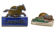 Vintage Lot of 2 Louisville Kentucky Horse Lapel Pin Pins picture
