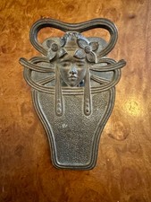 JUDD CAST IRON Art Deco Woman face Flowers PAPER LETTER DESK CLIP #5180 picture