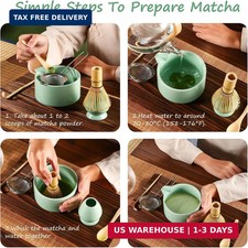 Matcha Whisk Set 5 Piece Green Tea Tools for Ceremony Bamboo Stainless Steel picture