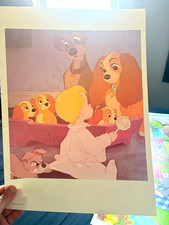 Vintage 1977 Walt Disney Poster Prints Lot of 9 Mickey Bambi Snow White 11x15 picture