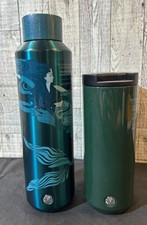 2-Starbucks Green Tumblers 12 oz/20oz Green Mugs Coffee Tea New picture