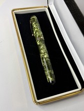 Vintage Restored WAHL OXFORD Fountain Pen Green Pearl 14K Gold #2 FLEX NIB 1930s picture