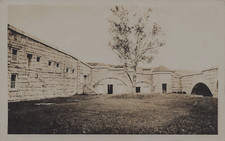 INSIDE MILITARY BASE FORT REAL PHOTO POSTCARD UNKNOWN LOCATION 1931 RPPC picture
