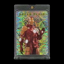 IRON MAN RARE SILVER FIREWORKS FOIL HOLO CARD 2023 Flair Solar SP - Marvel picture