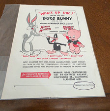 Warner Bros. Looney Tunes Bugs Bunny Daffy Porky 1947 Paper Print Ad picture
