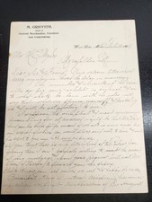 VTG 1908 Billhead Masthead of M Griffith Dealer in General Merchandise picture