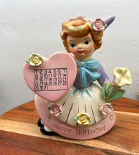 Vintage Lefton Napco heart calendar girl figurine Japan picture