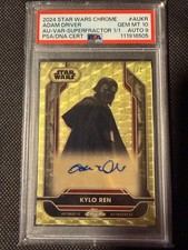 2024 Topps Chrome Star Wars KYLO REN Adam Driver AUTO Superfractor 1/1 PSA 10 picture