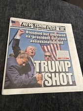 TRUMP SHOT NEW YORK POST NEWSPAPER 7/14/2024 NEW NY POST picture
