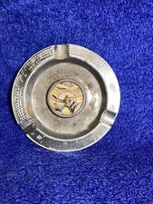 Vintage 5 1/2 Inch Round, 3 Slot, Aluminum, Carlsbad Caverns National, Ashtray  picture