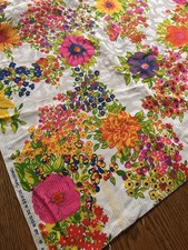 Vintage 1960’s-1970’s M Lowenstein &Sons Co MOD Floral Fabric 4 1/2 Yds picture
