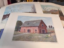 President 1968 Vintage Color USA Eisenhower Barn College Prints Lot 16
