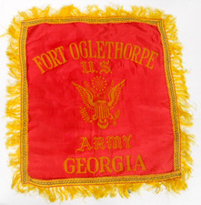 antique WWII Fort Oglethorpe Georgia military souvenir US Army eagle pillow sham picture