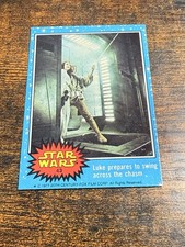 1977 Topps Star Wars #43 Luke prepares to swing across the chasm BLUE SERIES NM picture