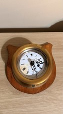 Antique Seth Thomas Sons & Co. Brass Marine Ship Clock Wood Mount Missing Glass picture
