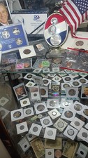 Old Grandpa’s Junk Drawer Lot Silver .999,Coins,VintageCard 110 + Items,Jewelry picture