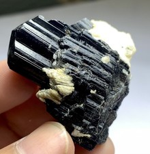 39 Gram Black Tourmaline Crystal Bunch With Mica And Feldspar From Pakistan. picture