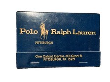 Vintage Polo Ralph Lauren Matchbook Pittsburgh One Oxford Centre Navy Gold Logo picture