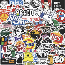 20 Pack Random Mix Cool Funny Cartoon Meme Brand Decal Stickers 2 Inch Avg Size picture
