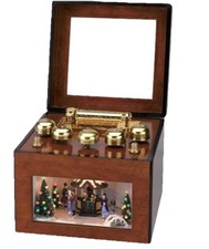 MR CHRISTMAS GOLD LABEL Grand Animated Concertina Illuminated Music Box *RARE* picture