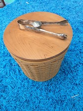 Vintage 2003 Longaberger Ice Bucket Basket With Lid & Insulated Protector picture