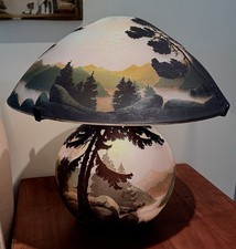 Exceptional Antique French Muller Frères Glass Lamp — Circa 1920s picture