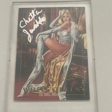 AUTO Skybox 1992 Marvel Masterpieces Card WHITE QUEEN Signed JOE & CHETTA JUSKO picture
