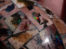 355 CTS Black Obsidian Turtle with a Mosaic shell of Cantera Fire Opal Inlay picture