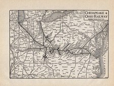 1926 Antique CHESAPEAKE & OHIO Railroad Map Vintage C & O Railway Map 553 picture