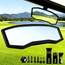Golf Cart Rear View Mirror, Racing-Style, 3 Install Kits Black-Rear View Mirror picture
