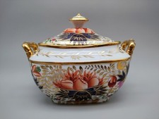 British Coalport Thomas Rose 377 Hand Painted Imari Porcelain Sugar Box c. 1805 picture